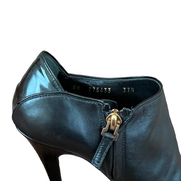 Yves Saint Laurent Womens Tribute 105 Black Leather Platform Heeled Ankle Boots - Picture 10 of 16